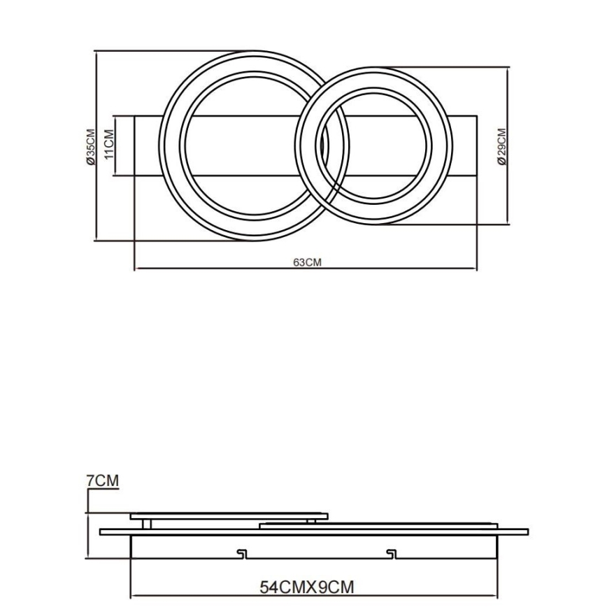 Globo - LED lubinis šviestuvas LED/40W/230V ruda