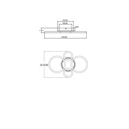 Globo - lubinis LED šviestuvas LED/40W/230V 2700/4500/6500K Ø 35,5x53 cm žalvario