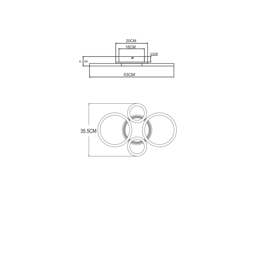 Globo - lubinis LED šviestuvas LED/40W/230V 2700/4500/6500K Ø 35,5x53 cm žalvario