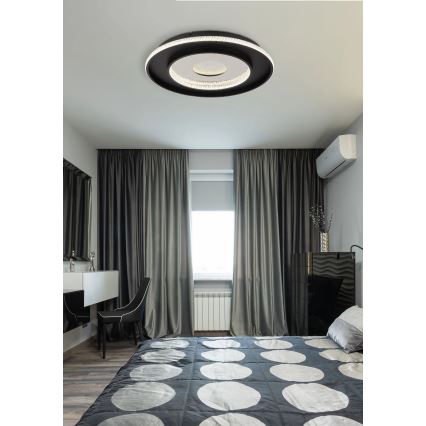 Globo - LED Pritemdomas lubinis šviestuvas LED/30W/230V 2700-6500K diametras 52,5 cm juoda + nuotolinio valdymo pultas