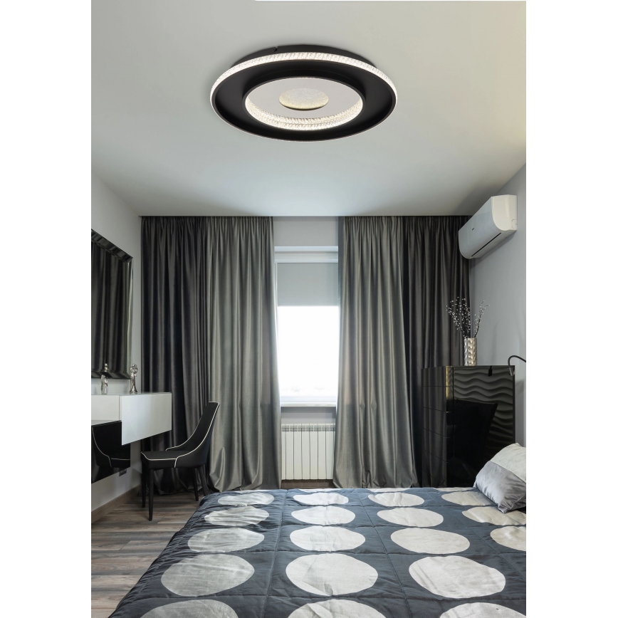 Globo - LED Pritemdomas lubinis šviestuvas LED/30W/230V 2700-6500K diametras 52,5 cm juoda + nuotolinio valdymo pultas