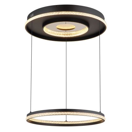 Globo - LED Reguliuojamas pakabinamas sietynas LED/54W/230V 2700-6500K diametras 60 cm juoda + nuotolinio valdymo pultas