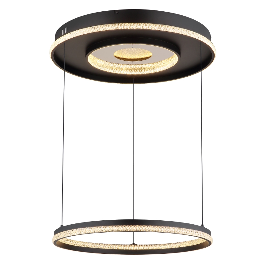 Globo - LED Reguliuojamas pakabinamas sietynas LED/54W/230V 2700-6500K diametras 60 cm juoda + nuotolinio valdymo pultas