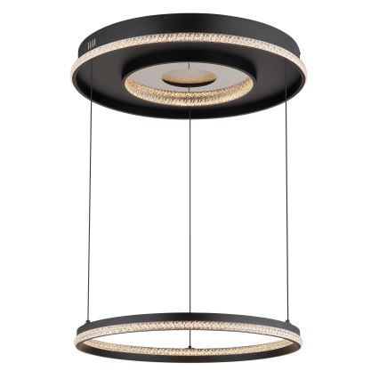 Globo - LED Reguliuojamas pakabinamas sietynas LED/54W/230V 2700-6500K diametras 60 cm juoda + nuotolinio valdymo pultas