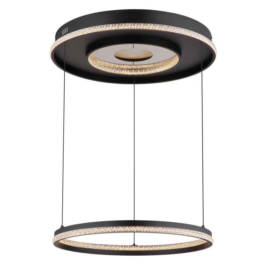 Globo - LED Reguliuojamas pakabinamas sietynas LED/54W/230V 2700-6500K diametras 60 cm juoda + nuotolinio valdymo pultas