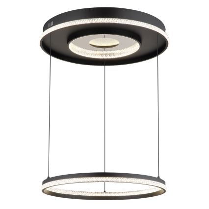 Globo - LED Reguliuojamas pakabinamas sietynas LED/54W/230V 2700-6500K diametras 60 cm juoda + nuotolinio valdymo pultas