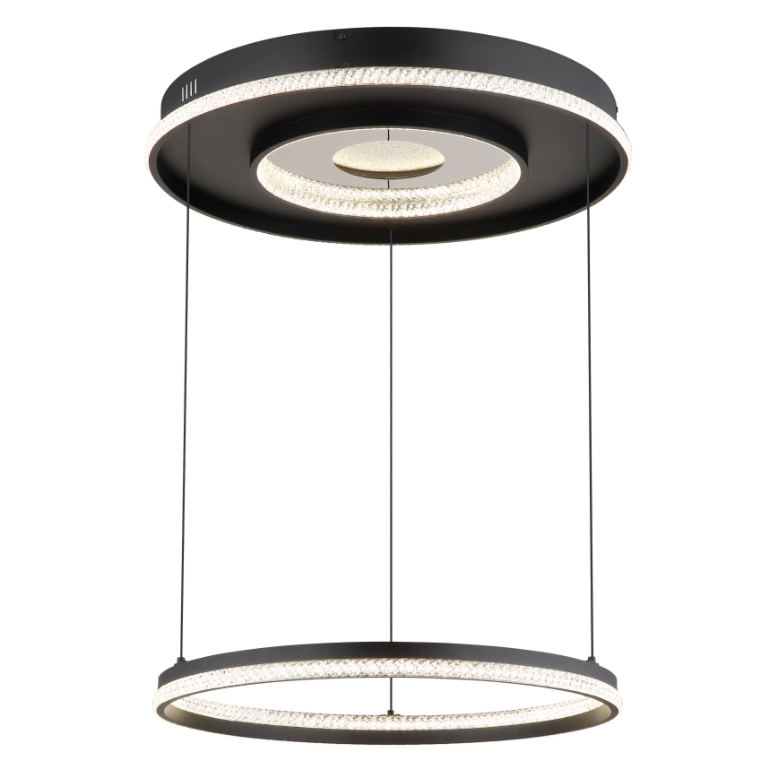 Globo - LED Reguliuojamas pakabinamas sietynas LED/54W/230V 2700-6500K diametras 60 cm juoda + nuotolinio valdymo pultas