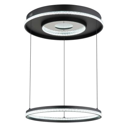 Globo - LED Reguliuojamas pakabinamas sietynas LED/54W/230V 2700-6500K diametras 60 cm juoda + nuotolinio valdymo pultas