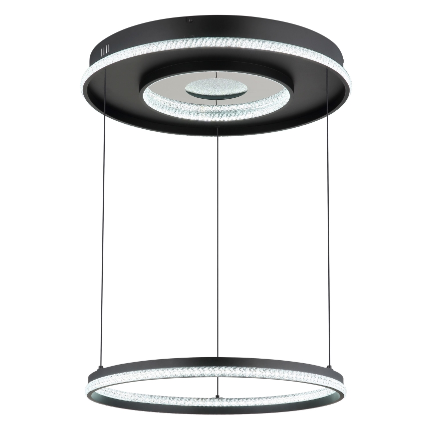 Globo - LED Reguliuojamas pakabinamas sietynas LED/54W/230V 2700-6500K diametras 60 cm juoda + nuotolinio valdymo pultas