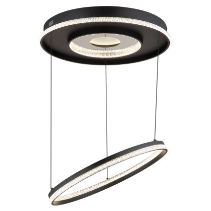 Globo - LED Reguliuojamas pakabinamas sietynas LED/54W/230V 2700-6500K diametras 60 cm juoda + nuotolinio valdymo pultas