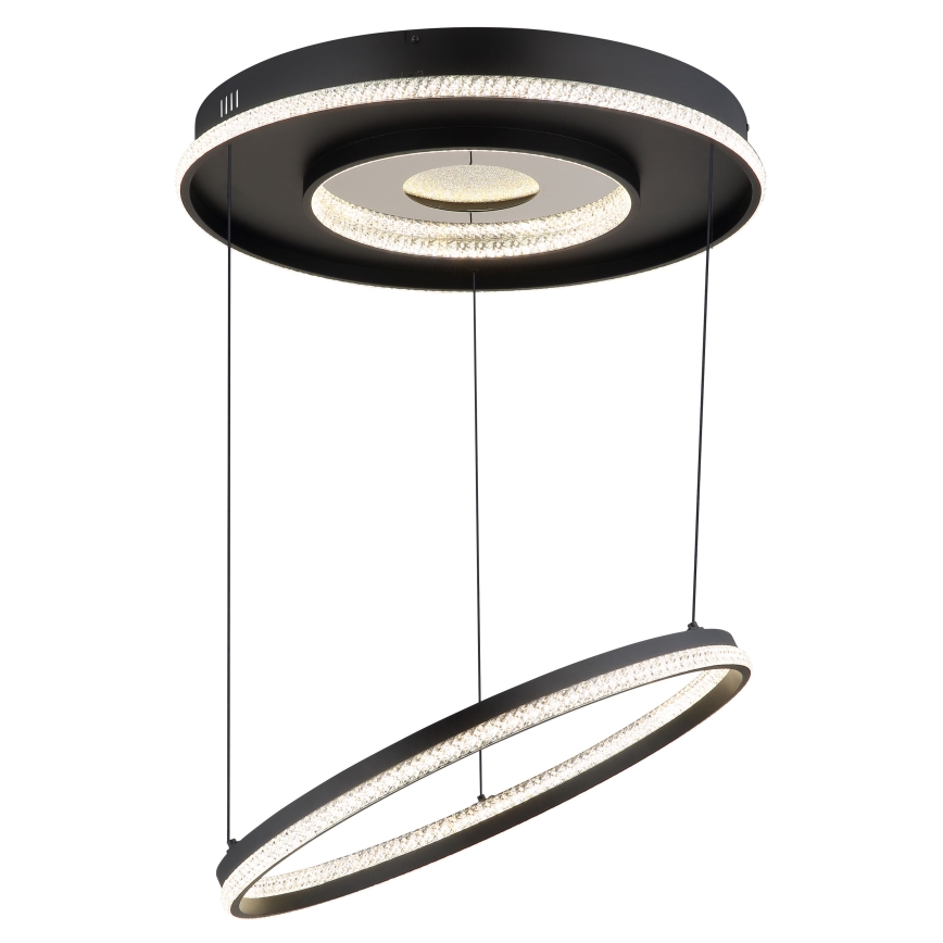 Globo - LED Reguliuojamas pakabinamas sietynas LED/54W/230V 2700-6500K diametras 60 cm juoda + nuotolinio valdymo pultas