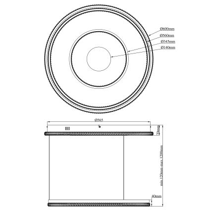 Globo - LED Reguliuojamas pakabinamas sietynas LED/54W/230V 2700-6500K diametras 60 cm juoda + nuotolinio valdymo pultas