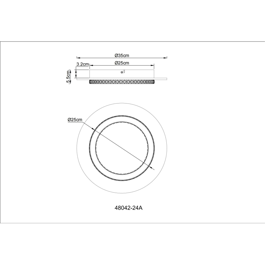 Globo - LED lubinis šviestuvas LED/24W/230V 3000/4000/6500K skersm. 35 cm antracitas