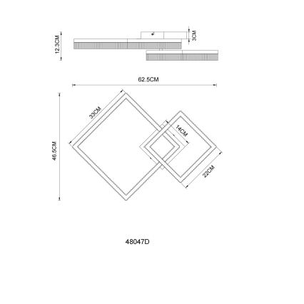 Globo - LED lubinis šviestuvas LED/24W/230V 3000K 46,5x62,5 cm