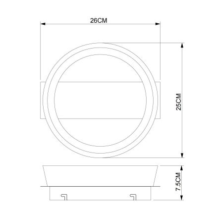 Globo – lubinis LED šviestuvas, 12 W, 230 V, 3000 K, 26 x 25 cm
