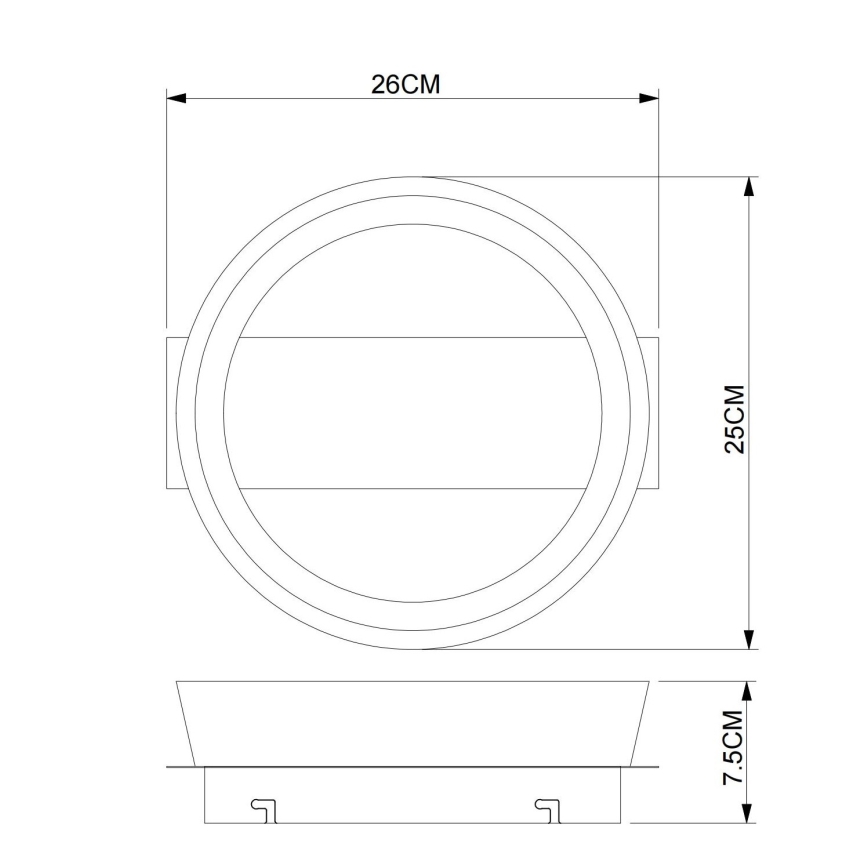Globo – lubinis LED šviestuvas, 12 W, 230 V, 3000 K, 26 x 25 cm