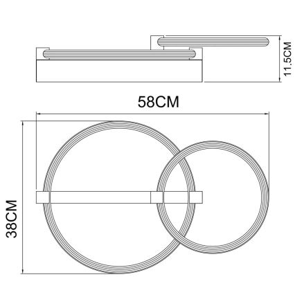 Globo - LED lubinis šviestuvas LED/24W/230V 3000K 58x38 cm smėlio spalvos
