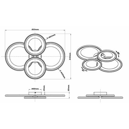 Globo - LED lubinis šviestuvas LED/50W/230V 3000K 64,5x85,5 cm