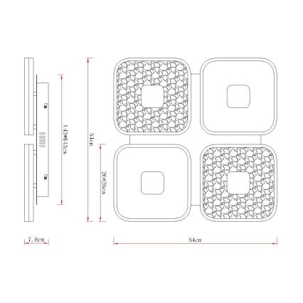 Globo - Dimeriuojamas lubinis LED šviestuvas LED/55W/230V 2700-6000K 54x54 cm + su nuotoliniu pulteliu