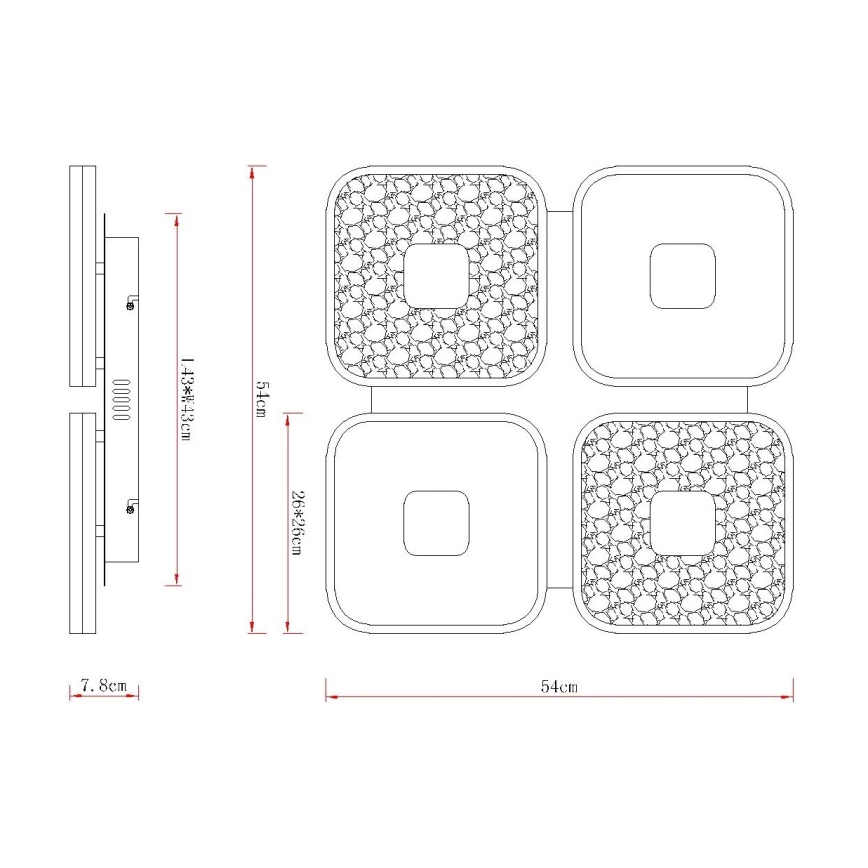 Globo - Dimeriuojamas lubinis LED šviestuvas LED/55W/230V 2700-6000K 54x54 cm + su nuotoliniu pulteliu
