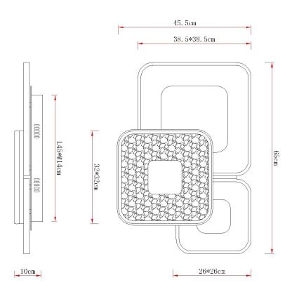 Globo - Dimeriuojamas LED lubinis šviestuvas LED/55W/230V 2700-6000K 65x45,5 cm + nuotolinio valdymo pultas
