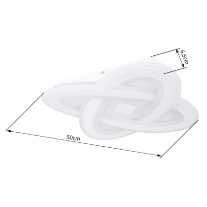 Globo - LED Pritemdomas lubinis šviestuvas LED/36W/230V 3000-6000K diametras 50 cm balta + nuotolinio valdymo pultas