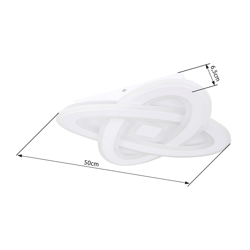 Globo - LED Pritemdomas lubinis šviestuvas LED/36W/230V 3000-6000K diametras 50 cm balta + nuotolinio valdymo pultas