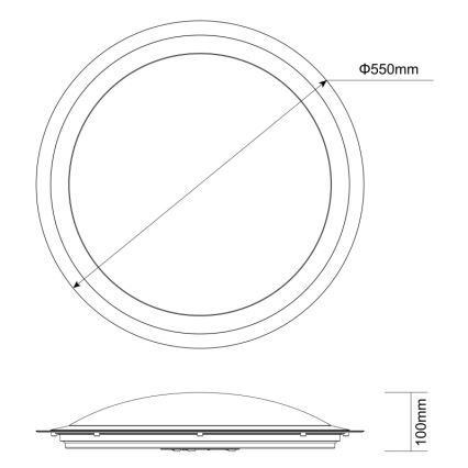 Globo - LED RGB pritemdomas lubinis šviestuvas LED/60W/230V + 36xLED/0,06W/230V 3000-6000K + nuotolinio valdymo pultas