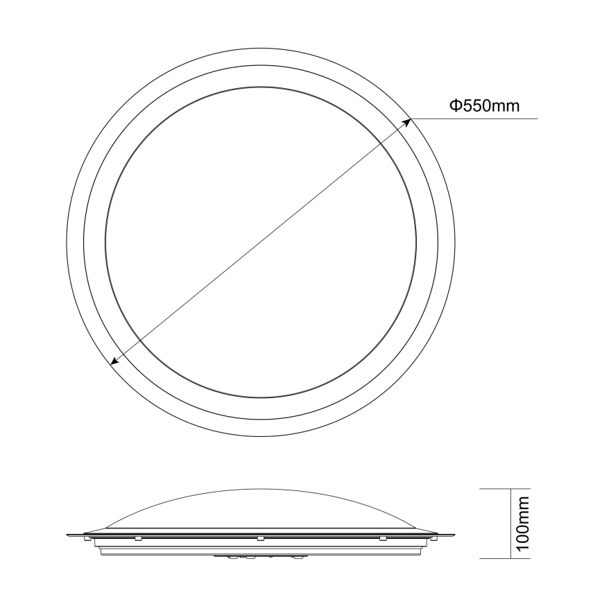 Globo - LED RGB pritemdomas lubinis šviestuvas LED/60W/230V + 36xLED/0,06W/230V 3000-6000K + nuotolinio valdymo pultas