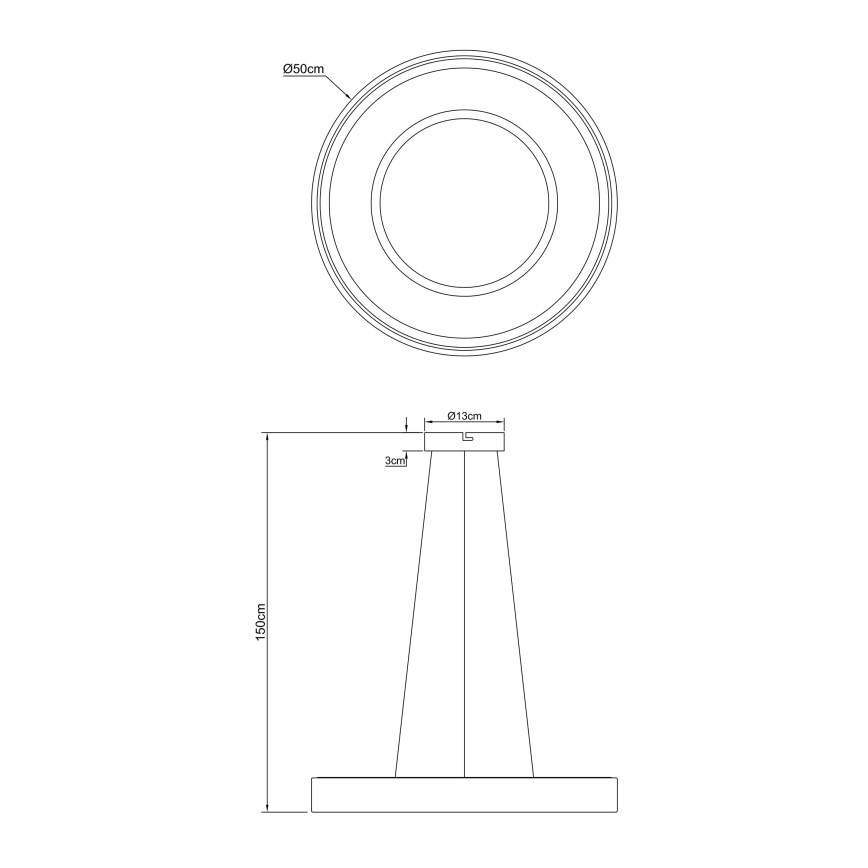 Globo 48398-40H - LED Pritemdomas, ant virvės kabinamas, lubinis šviestuvas GOFFI 1xLED/40W/230V + Nuotolinio valdymo pultas