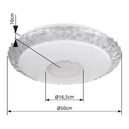 Globo - LED Pritemdomas lubinis šviestuvas LED/40W/230V 2700-6500K diametras 50 cm Wi-Fi Tuya + nuotolinio valdymo pultas