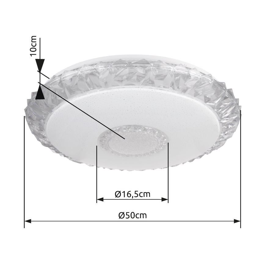 Globo - LED Pritemdomas lubinis šviestuvas LED/40W/230V 2700-6500K diametras 50 cm Wi-Fi Tuya + nuotolinio valdymo pultas