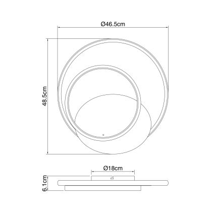 Globo - LED Pritemdomas lubinis šviestuvas LED/36W/230V + nuotolinio valdymo pultas