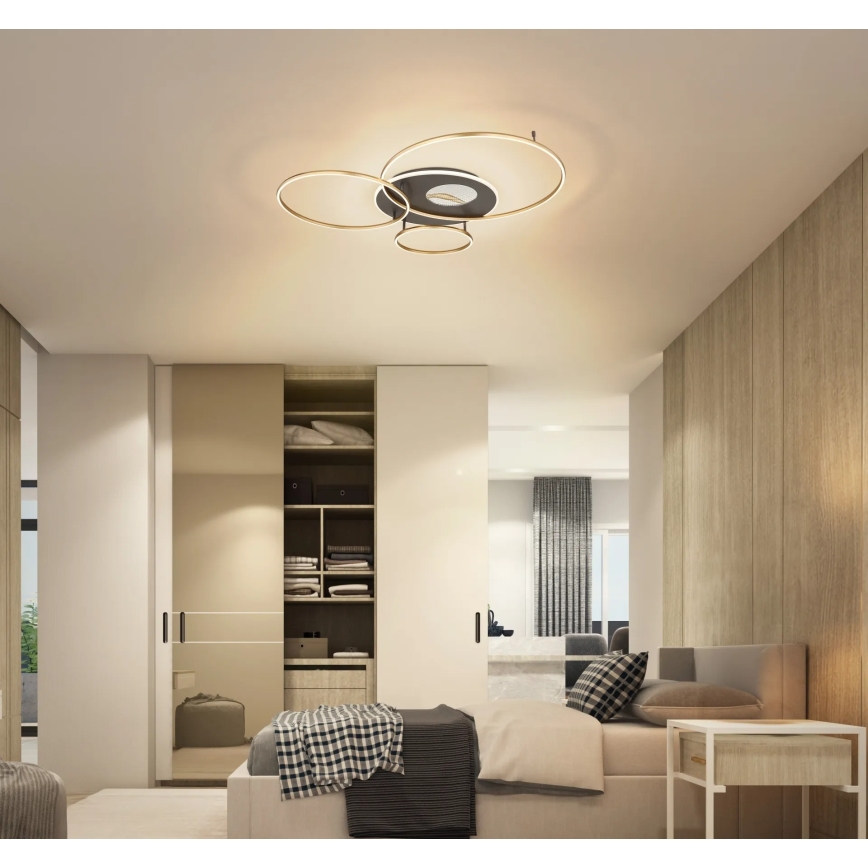 Globo - LED Dimeriuojamas lubinis šviestuvas LED/54W/230V 2700-6500K 90x70 cm antracitas/auksas + su nuotoliniu pulteliu