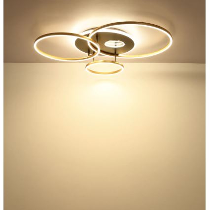 Globo - LED Dimeriuojamas lubinis šviestuvas LED/54W/230V 2700-6500K 90x70 cm antracitas/auksas + su nuotoliniu pulteliu