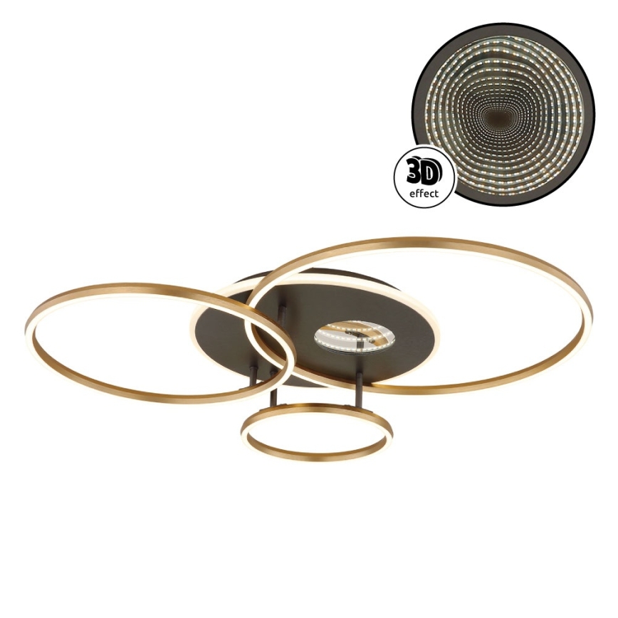 Globo - LED Dimeriuojamas lubinis šviestuvas LED/54W/230V 2700-6500K 90x70 cm antracitas/auksas + su nuotoliniu pulteliu