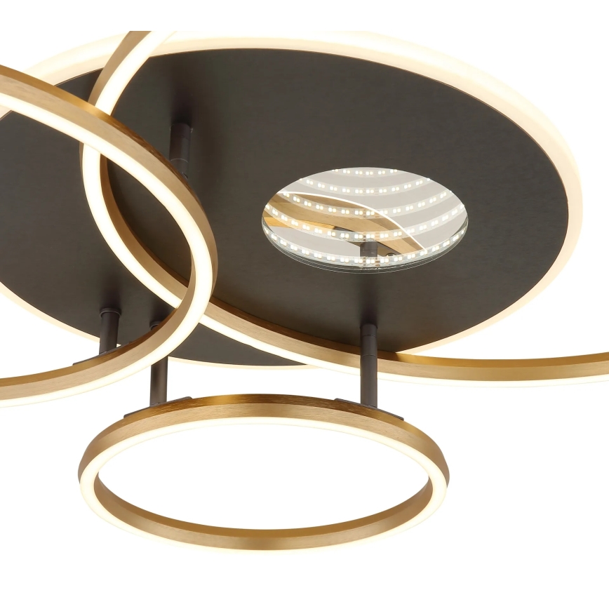 Globo - LED Dimeriuojamas lubinis šviestuvas LED/54W/230V 2700-6500K 90x70 cm antracitas/auksas + su nuotoliniu pulteliu