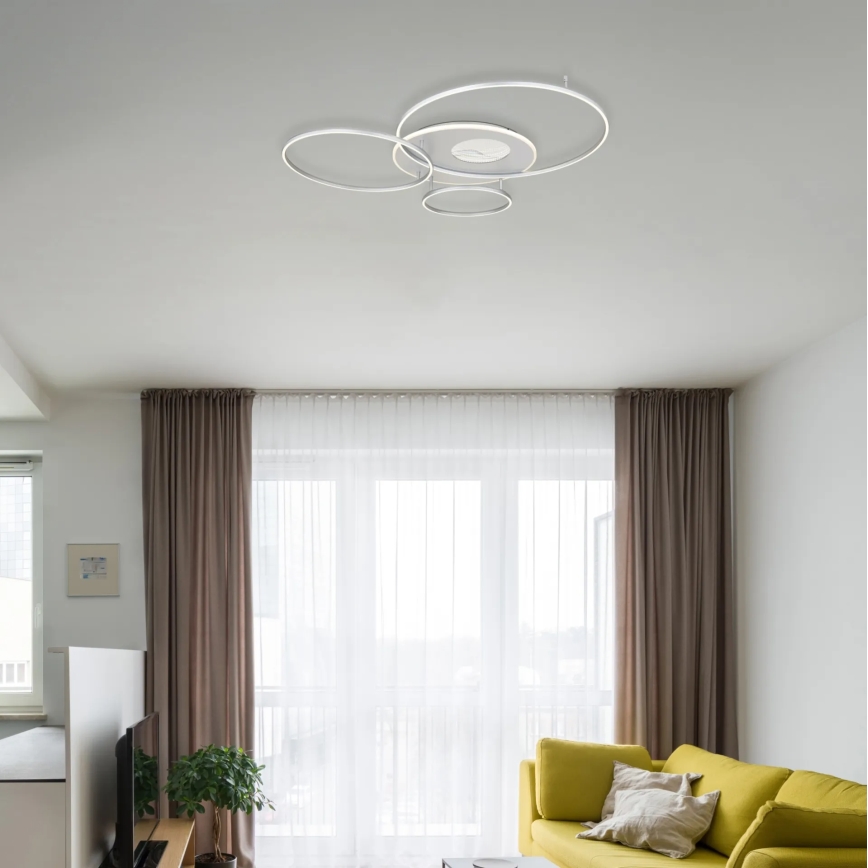 Globo - LED dimeriuojamas lubinis šviestuvas LED/54W/230V 2700-6500K 90x70 cm sidabro spalvos + nuotolinis valdymas