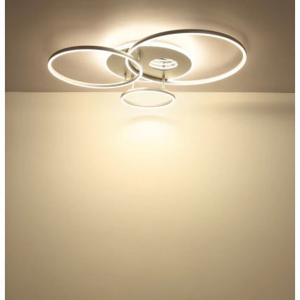 Globo - LED dimeriuojamas lubinis šviestuvas LED/54W/230V 2700-6500K 90x70 cm sidabro spalvos + nuotolinis valdymas
