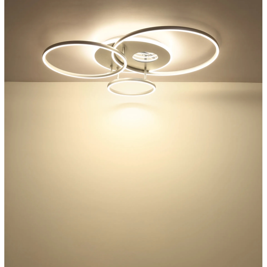 Globo - LED dimeriuojamas lubinis šviestuvas LED/54W/230V 2700-6500K 90x70 cm sidabro spalvos + nuotolinis valdymas