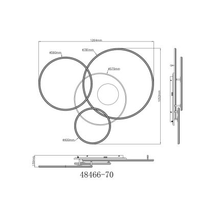 Globo - LED reguliuojamas lubų šviestuvas LED/70W/230V 2700-6500K auksinės spalvos + nuotolinio valdymo pultas