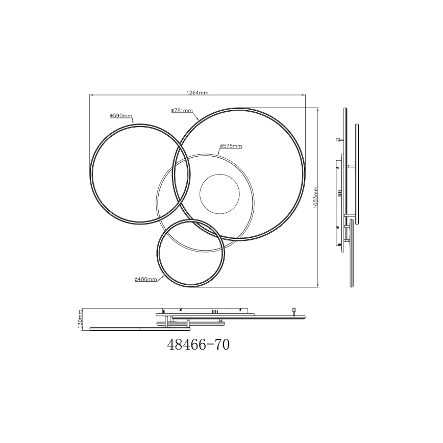 Globo - LED reguliuojamas lubų šviestuvas LED/70W/230V 2700-6500K auksinės spalvos + nuotolinio valdymo pultas