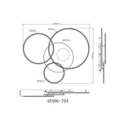 Globo - LED reguliuojamas lubų šviestuvas LED/70W/230V 2700-6500K matinio chromo spalvos + nuotolinio valdymo pultas