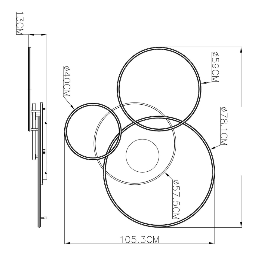 Globo - reguliuojamas LED lubų šviestuvas LED/70W/230V 2700-6500K 105x26,5 cm sidabrinis + nuotolinis valdymas