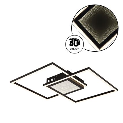Globo - dimeriuojamas LED lubų šviestuvas LED/32W/230V 2700-6500K 42,6x42,6 cm juodas + nuotolinis valdymas