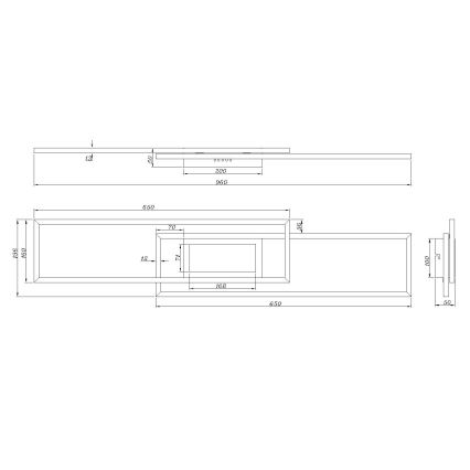 Globo - dimeriuojamas lubinis LED šviestuvas LED/42W/230V 2700-6500K 19,6x96 cm juodas + nuotolinis valdymas