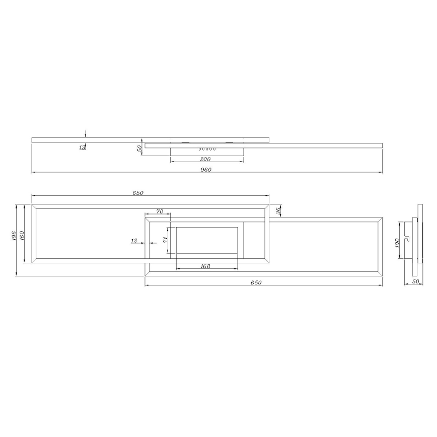Globo - dimeriuojamas lubinis LED šviestuvas LED/42W/230V 2700-6500K 19,6x96 cm juodas + nuotolinis valdymas