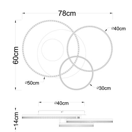Globo - lubinis LED šviestuvas LED/40W/230V 3000K 78x60 cm smėlio spalvos