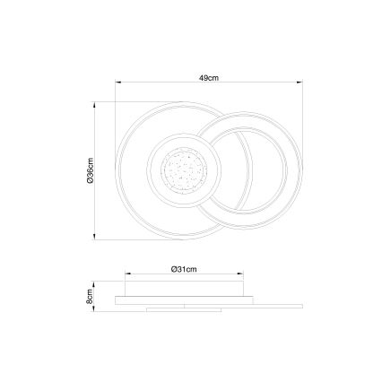 Globo - LED Pritemdomas lubinis šviestuvas LED/36W/230V 2700-6000K + nuotolinio valdymo pultas