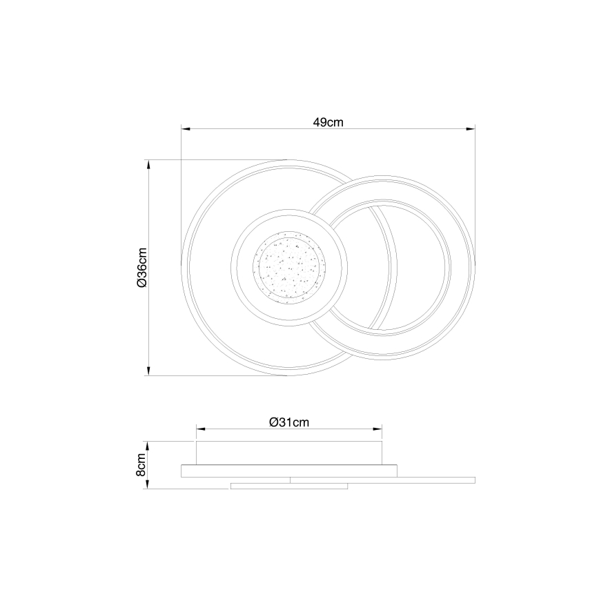 Globo - LED Pritemdomas lubinis šviestuvas LED/36W/230V 2700-6000K + nuotolinio valdymo pultas